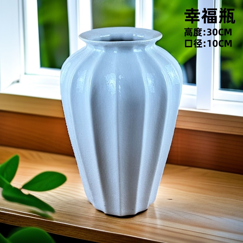 景德镇陶瓷花瓶侘寂风禅意摆件插花民宿酒店复古怀旧客厅家居花器