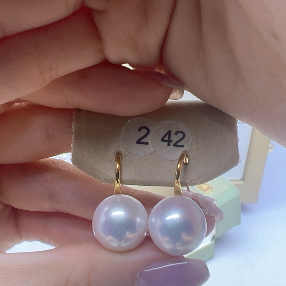 银S925镶嵌淡水珍珠耳饰