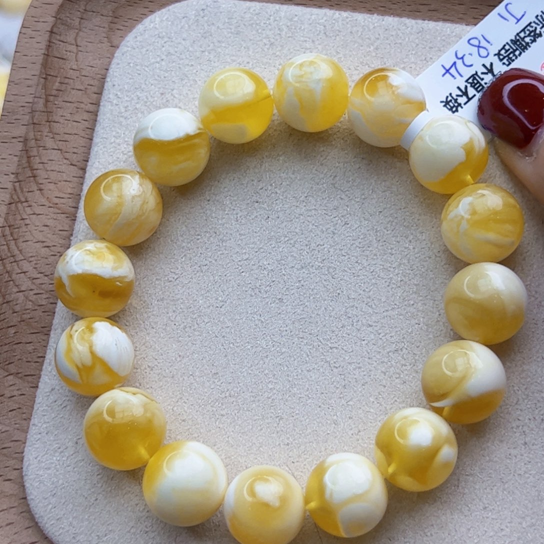琥珀手链未镶嵌崽**忙18.34克