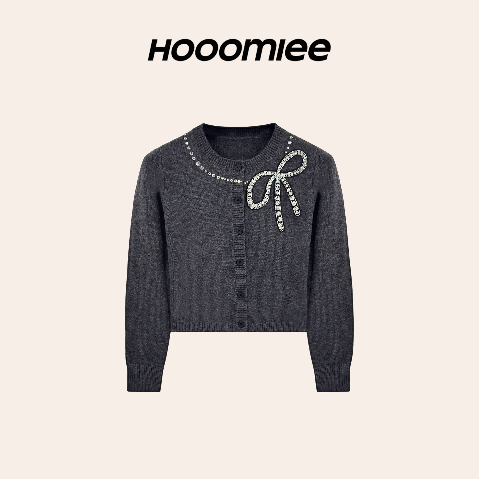 Hooomiee 新颖设计 羊毛针织圆领女士长袖上衣MJL006