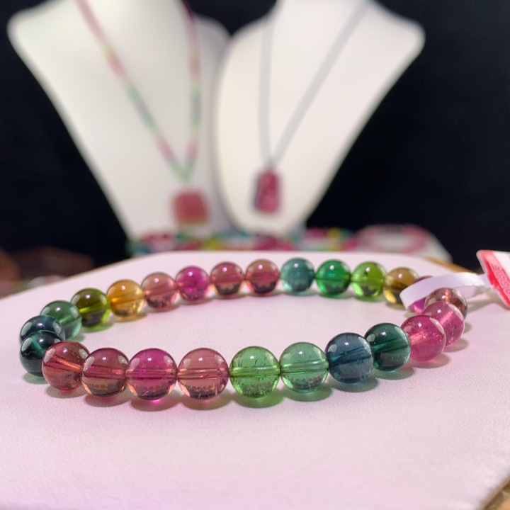 双色碧玺手链未镶嵌