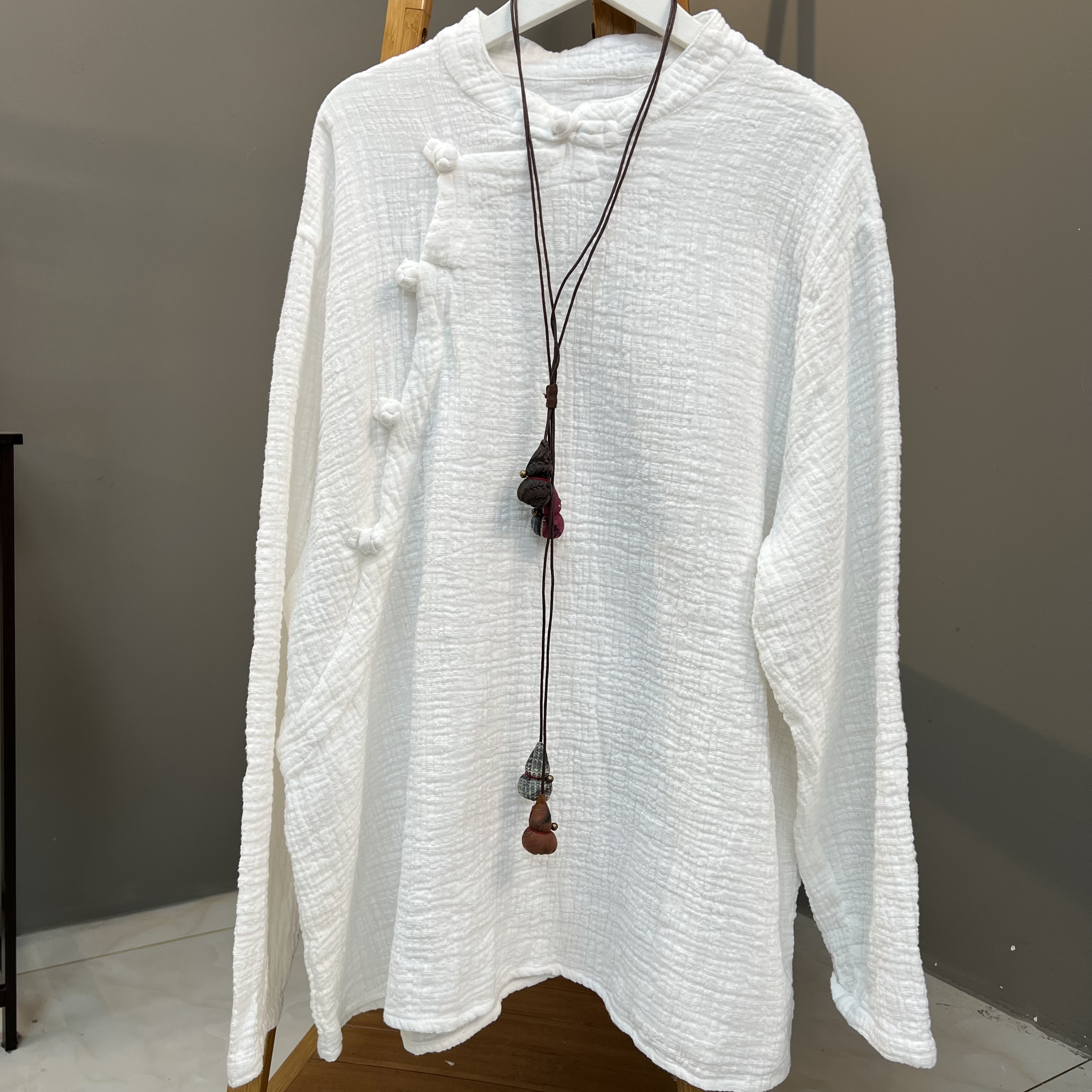 （冉熙）重工盘扣设计机理麻上衣   100麻（衣长65 胸围120）