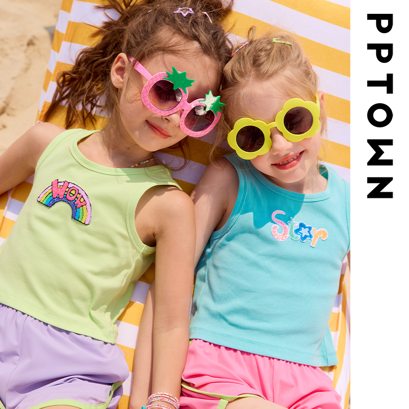 女童无袖外穿背心百搭时尚洋气彩色夏天夏日无袖T恤13704夏日穿搭