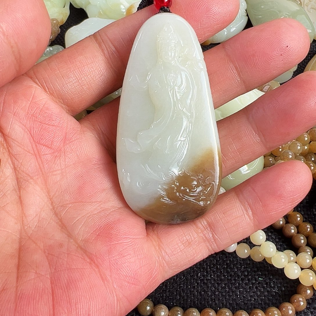 滴***石和田玉未镶嵌吊坠(不含链)