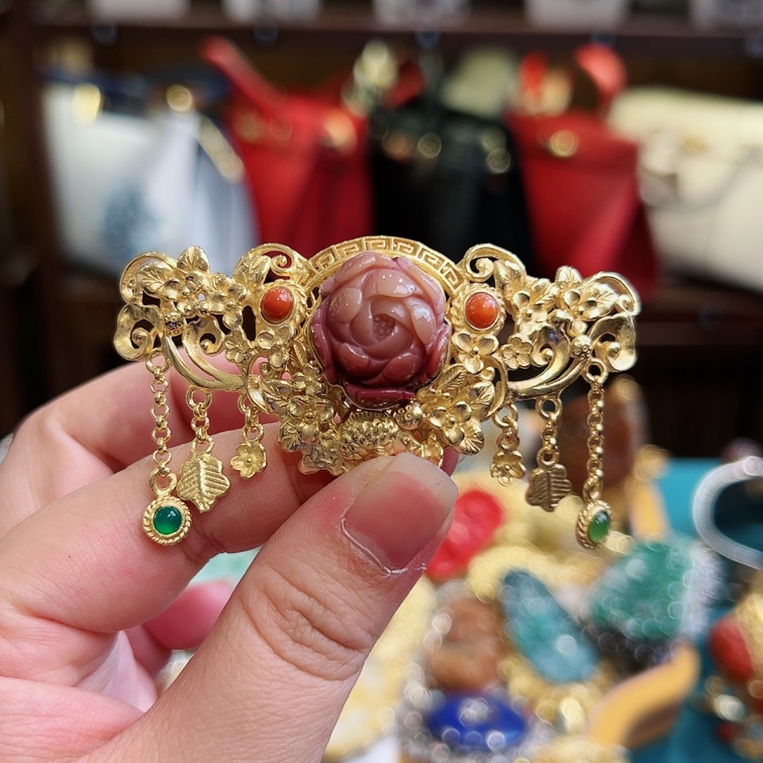 玛瑙颈饰银S925镶嵌古风