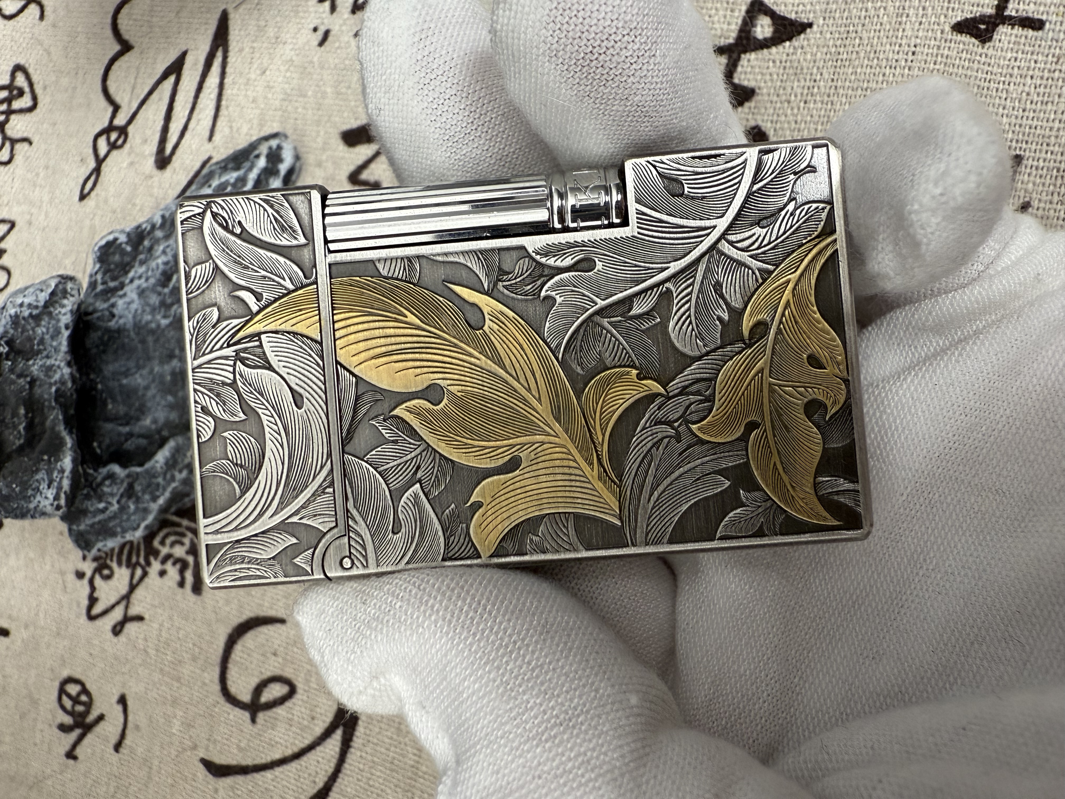 克雷斯【金枝玉叶】黄铜一体机打火机侧滑点火朗声机创意个性礼物