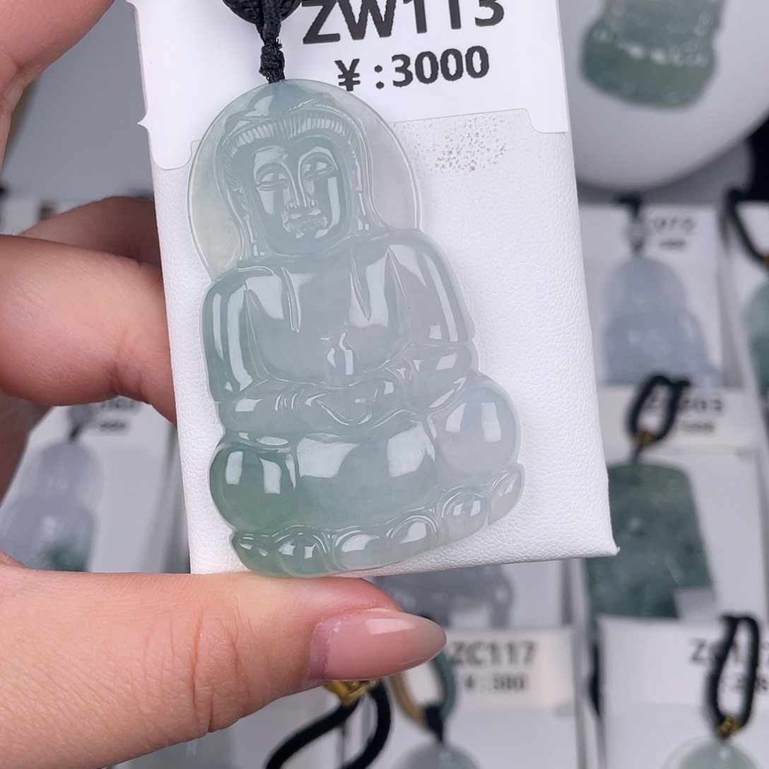 翡翠未镶嵌颈饰zw113