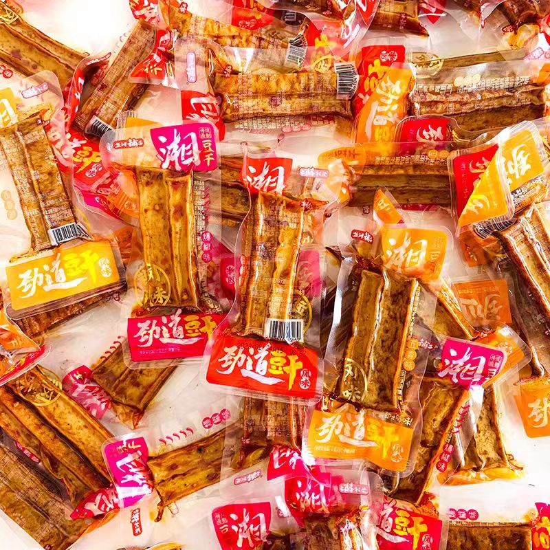 盐津铺子劲道香辣五香爆辣豆干武冈风味即食零食湖南特产