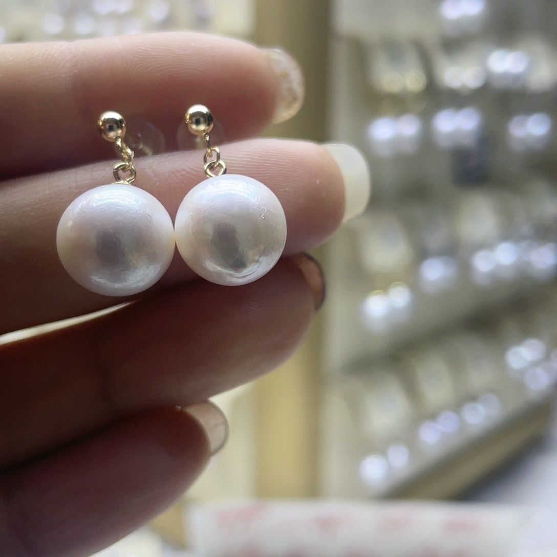 淡水珍珠耳饰银S925镶嵌