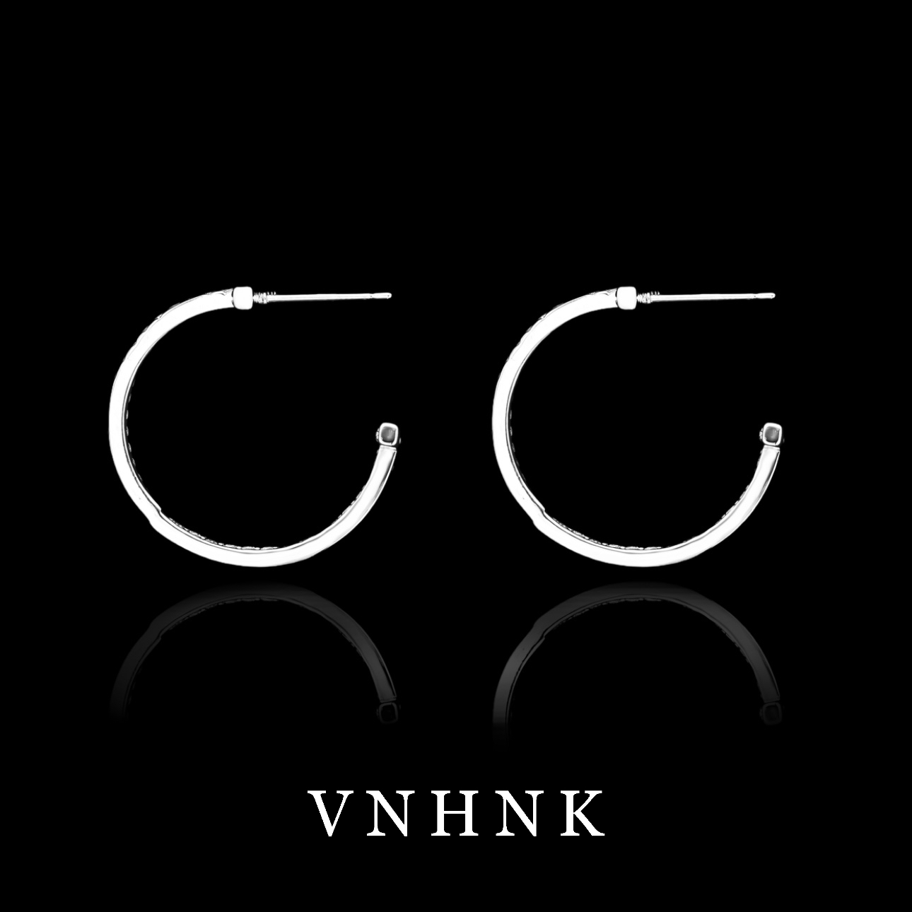 铜合金合成锆石耳饰 美可儿   C214  银色（内径14mm）时尚气质耳环