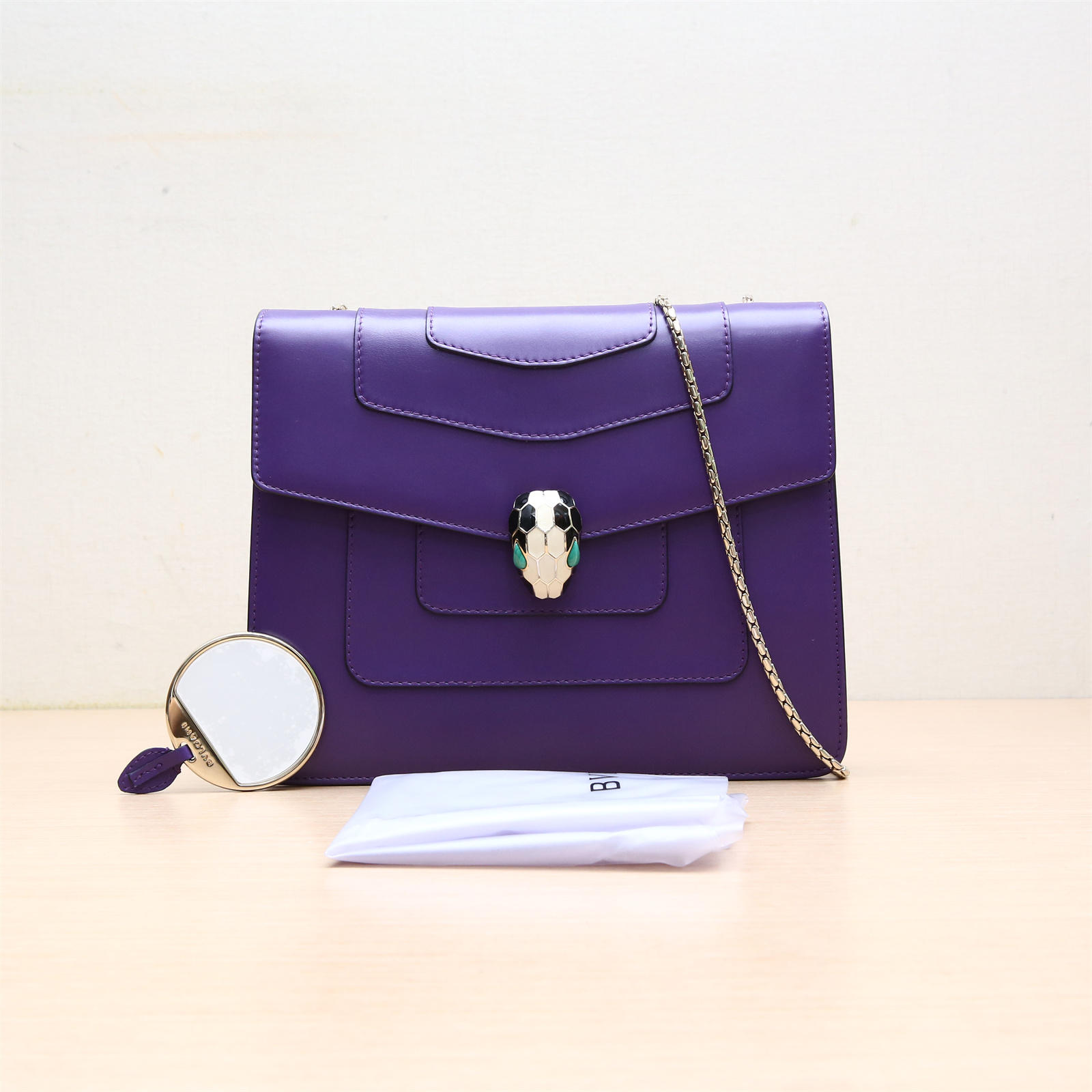 95新 BVLGARI/宝格丽 链条 蛇头包 高版 25 单肩包 P244276647