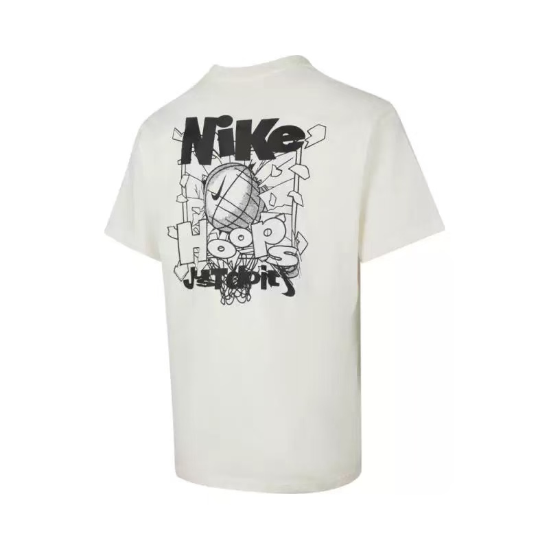 Nike耐克短袖男夏季宽松透气图案印花白色棉质运动T恤IH2473133