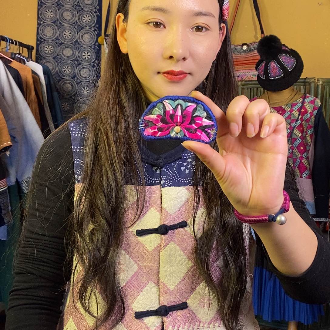 织绣手工老绣发夹