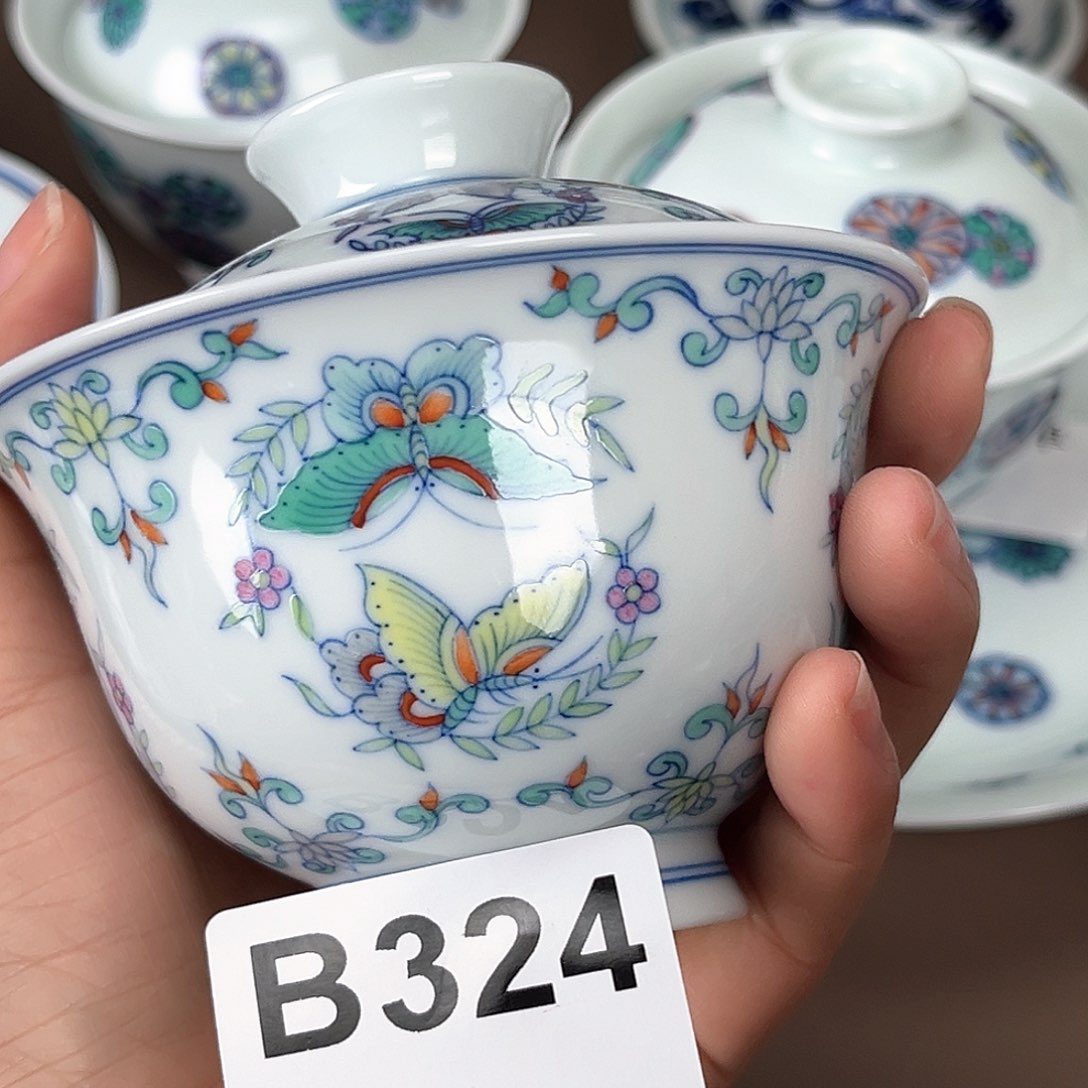 景德镇微瑕手工手绘茶具324