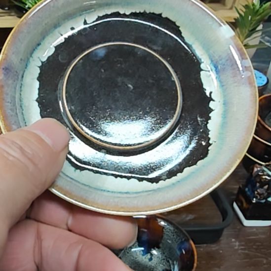 王***药天然老黑釉斗笠盏盏