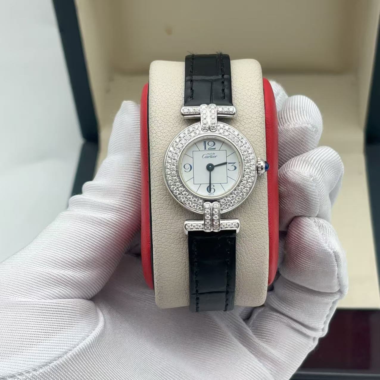 95新 Cartier/卡地亚 24mm卡地亚小旋风石英女士腕表奢华款二手表