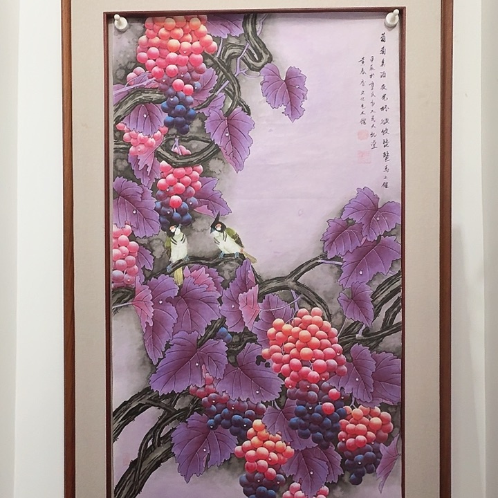 国画黄春香国画葡萄尺寸136*68