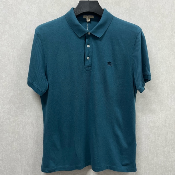 95新 BURBERRY/博柏利 图案印花宽松短袖polo衫 男款 蓝色L码