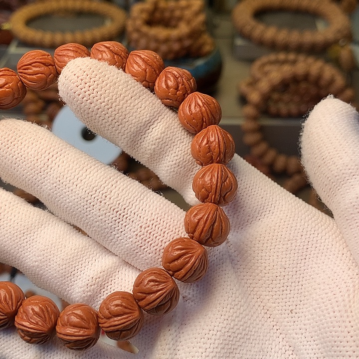 一***先桃核手串秦岭龙纹