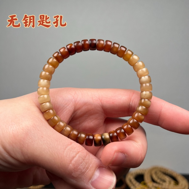 渐变色 七彩龙脊单圈手串 老型 手串 龙嘎手持