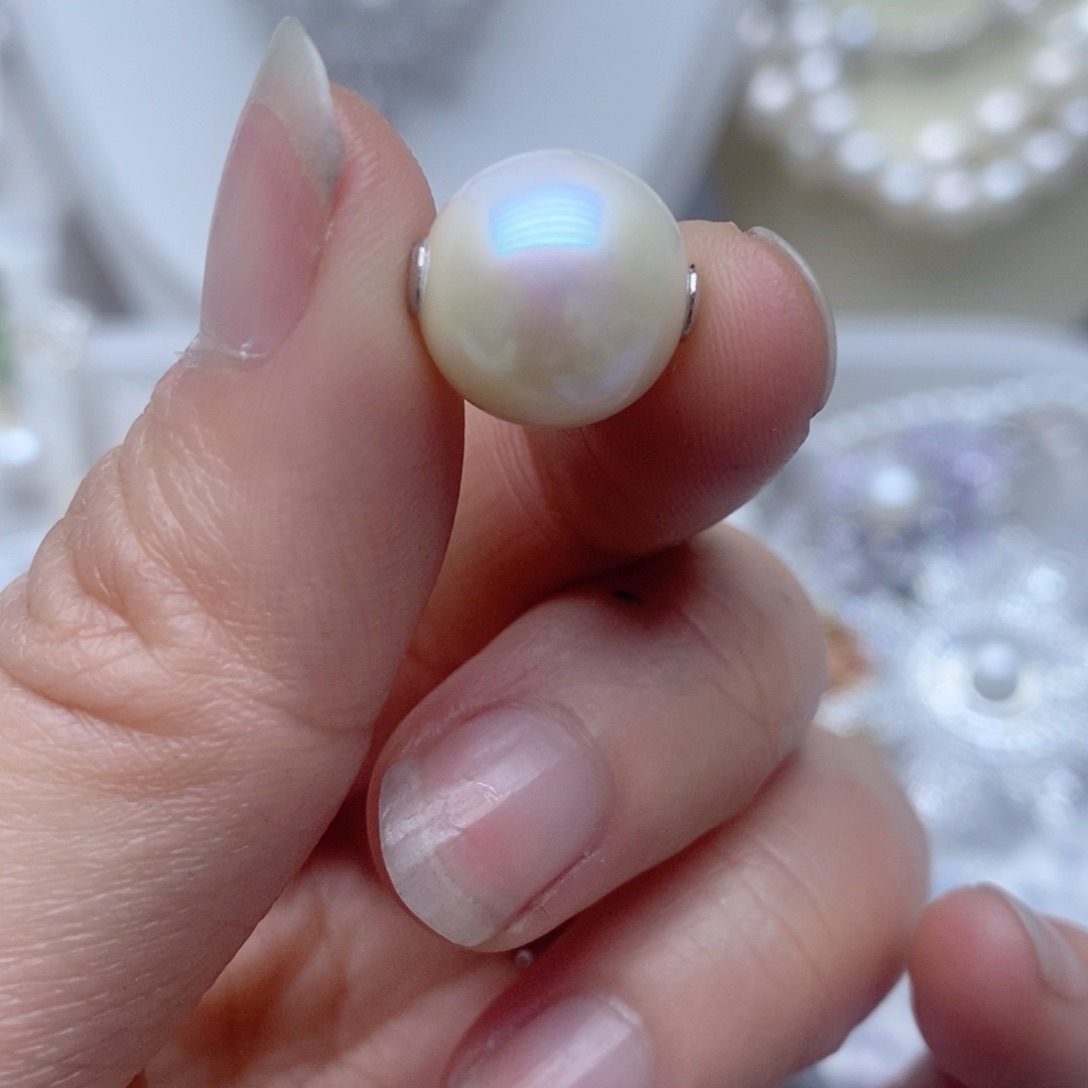 银S925镶嵌吊坠淡水珍珠