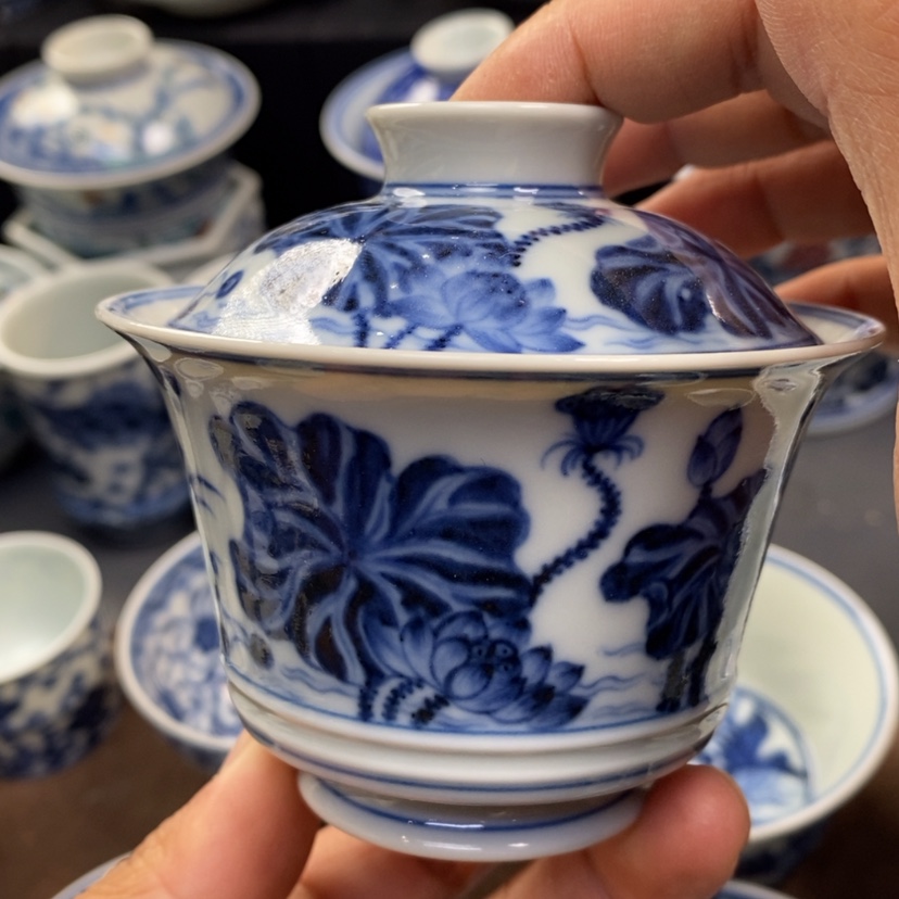 【闪购商品】景德镇青花瓷盖碗