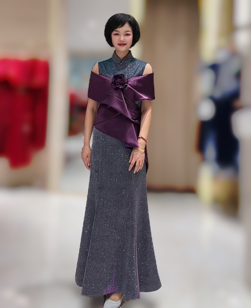 170287朱紫褕高贵典雅喜婆婆喜妈妈婚宴礼服敬酒服