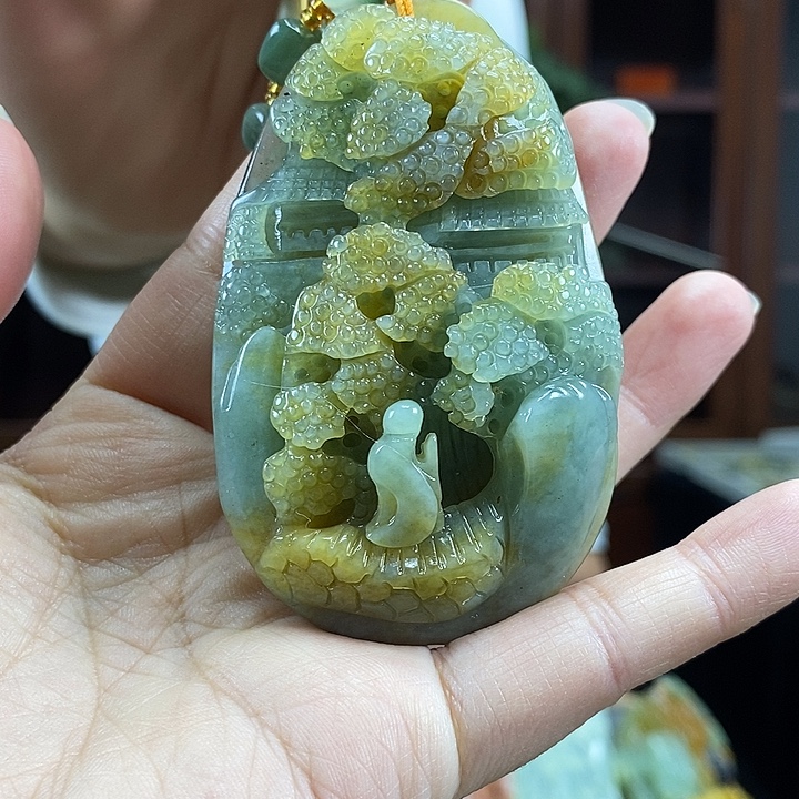 蛇纹石玉未镶嵌颈饰