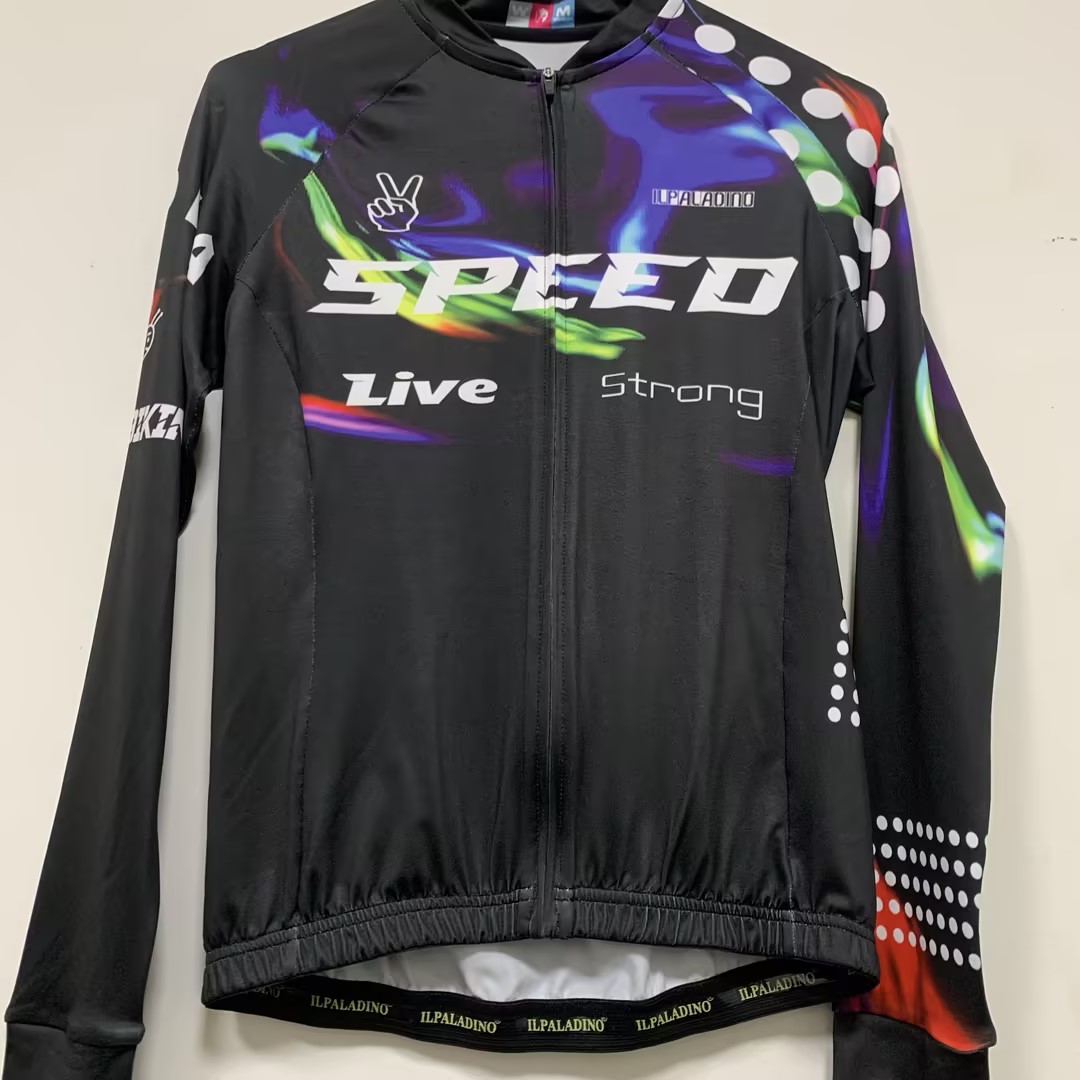 SQ 2441专业版骑行服黑色激情速度高弹薄款女士男士长袖户外