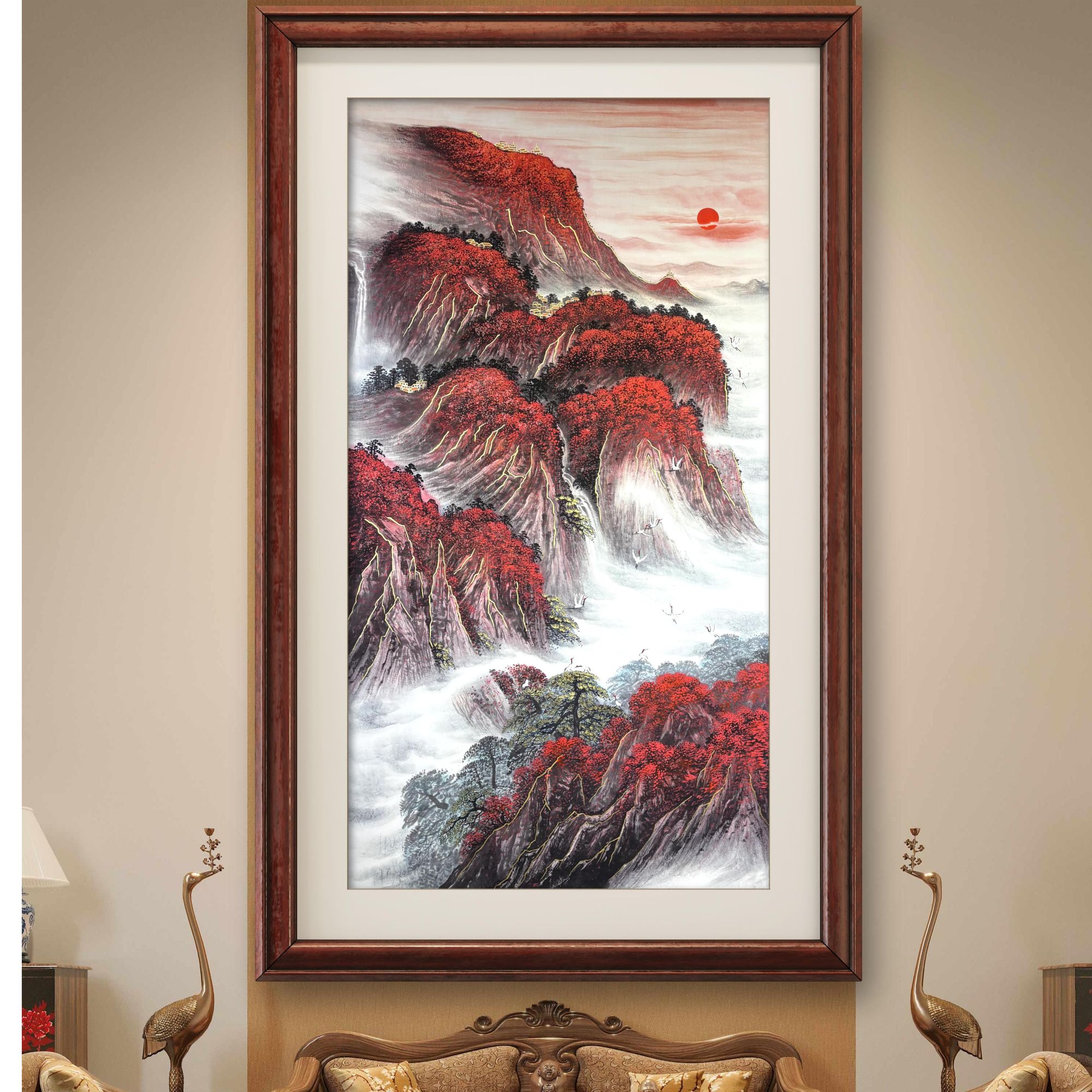 黄逸宾教授作品《万山红遍》竖幅