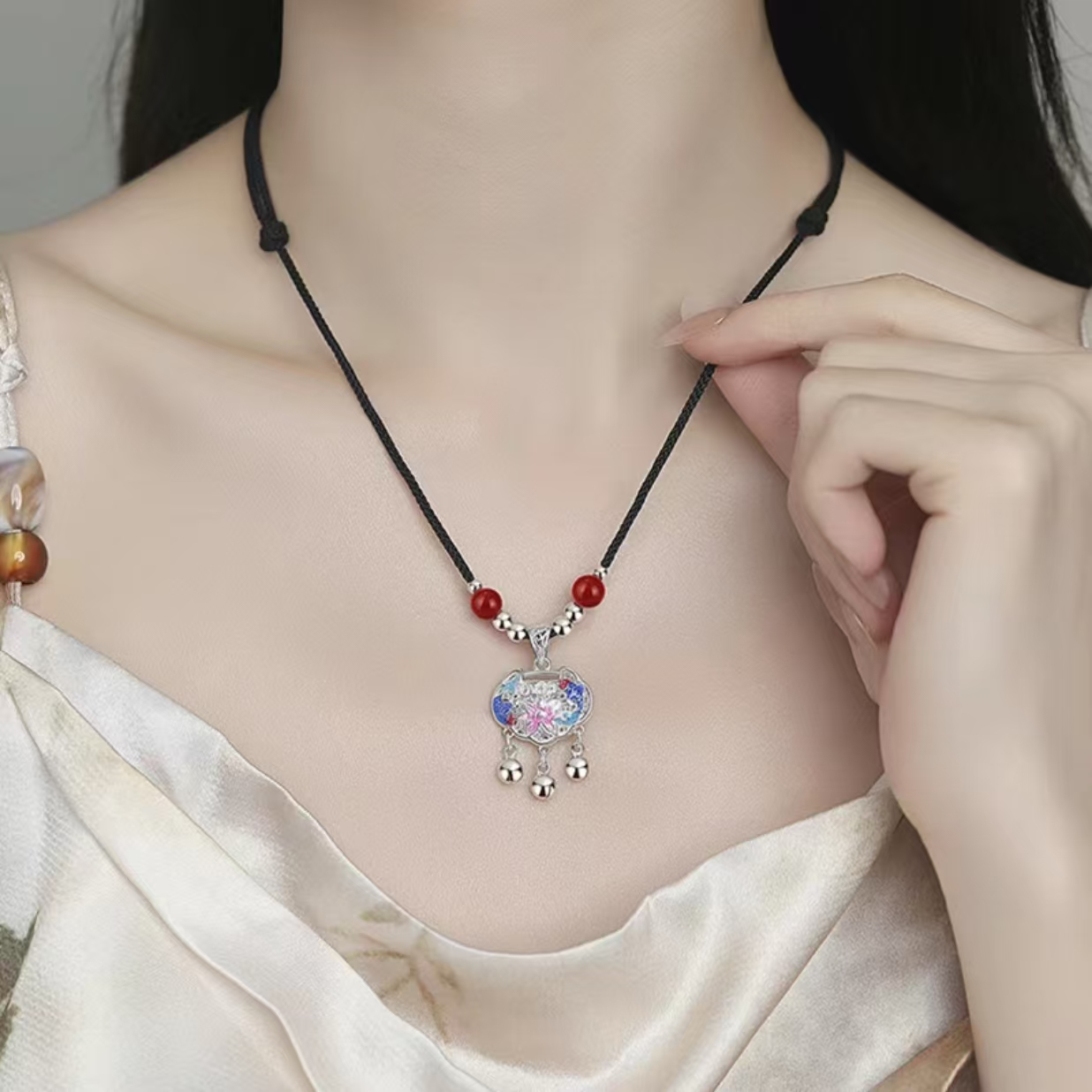 A-071【处理】-精美大气 原创设计民族风双鲤莲花生肖挂件