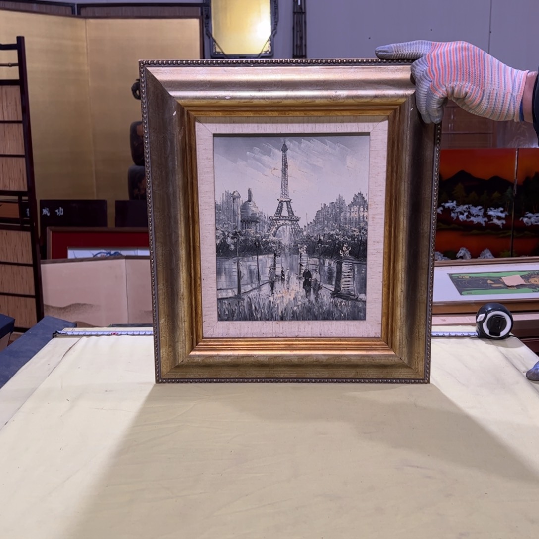 绘画花*李屏风框画茶空间设计