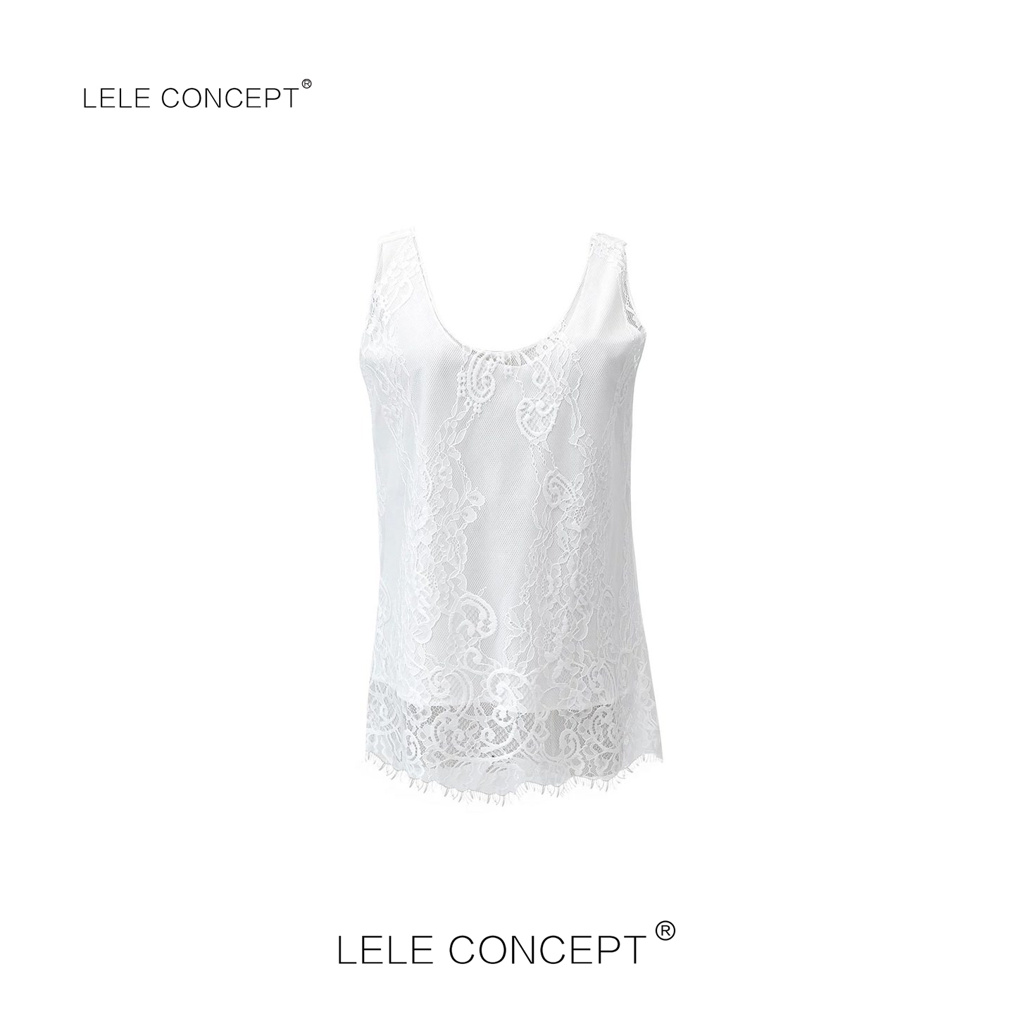 LELE CONCEPT｜「夭夭」 高级感设计师款蕾丝背心BX046