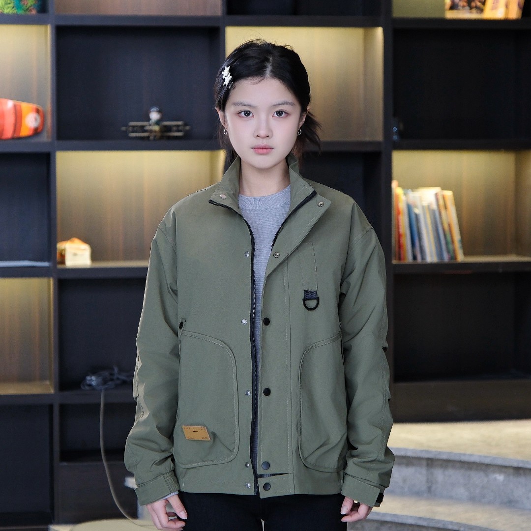 2025春季新款男装立领工装大口袋夹克休闲时尚外套男士帅气#6801