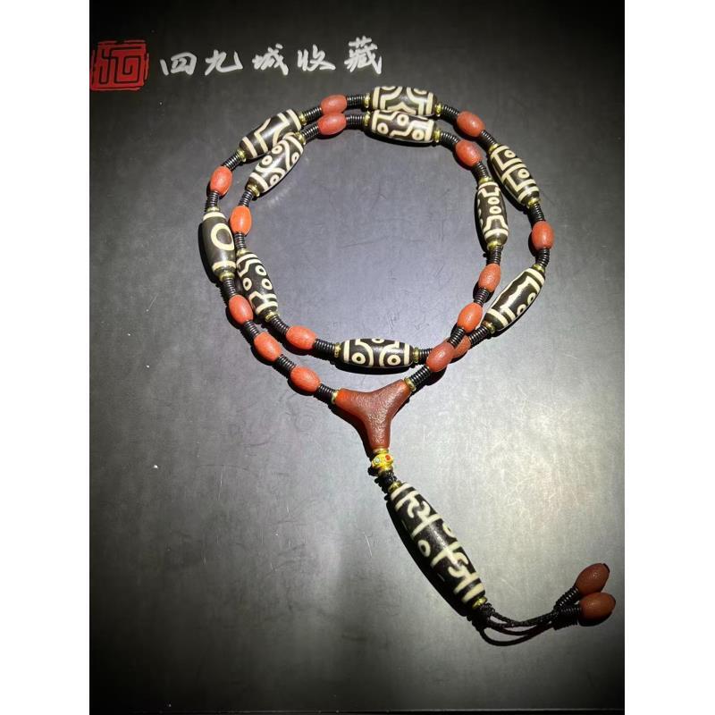 四九城收藏天珠玛瑙黑白一到十眼多宝搭配设计吊坠男女同款