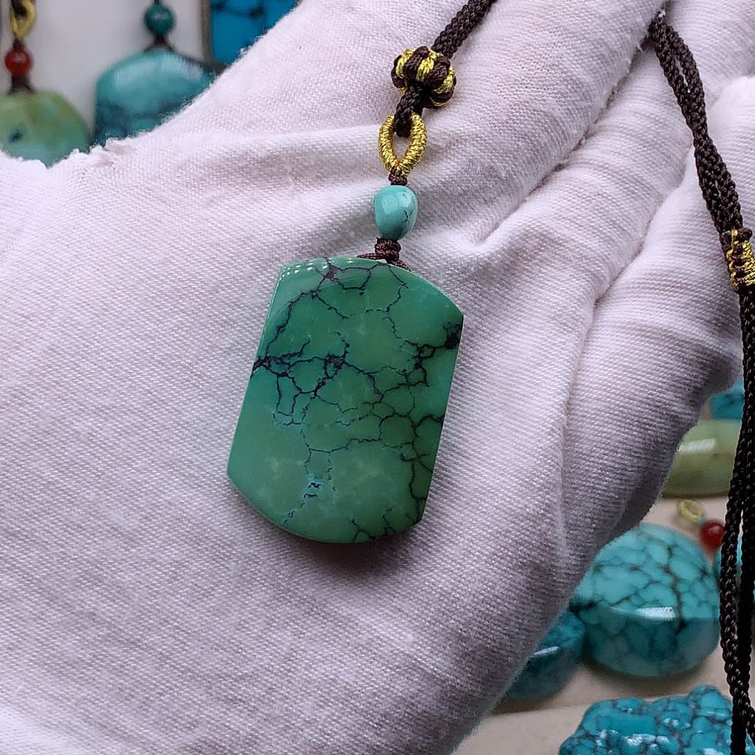 未镶嵌绿松石珠宝奇石平安无事牌吊坠