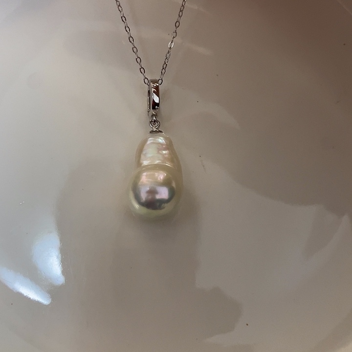 吊坠(赠链)淡水珍珠银S925镶嵌