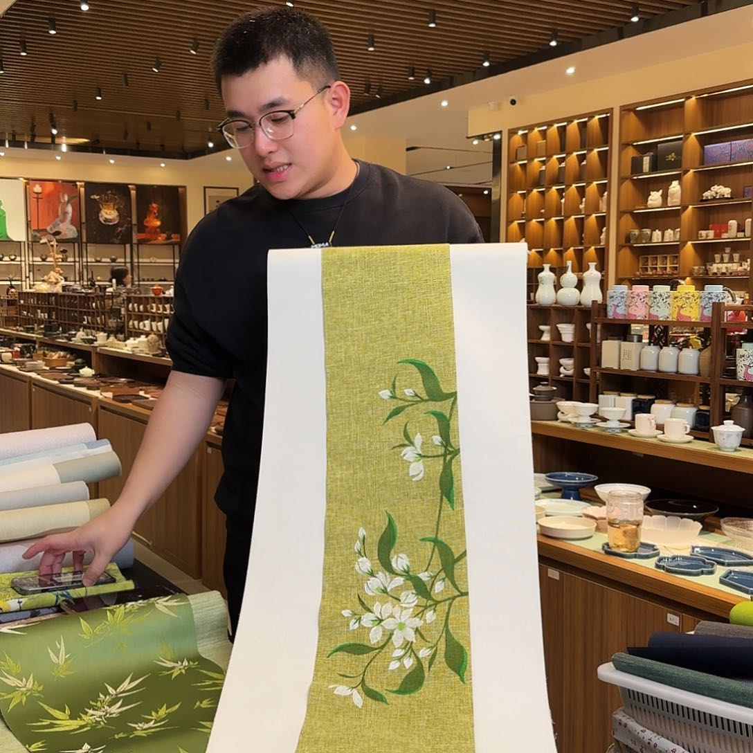 茶道配件两米一两件套手绘