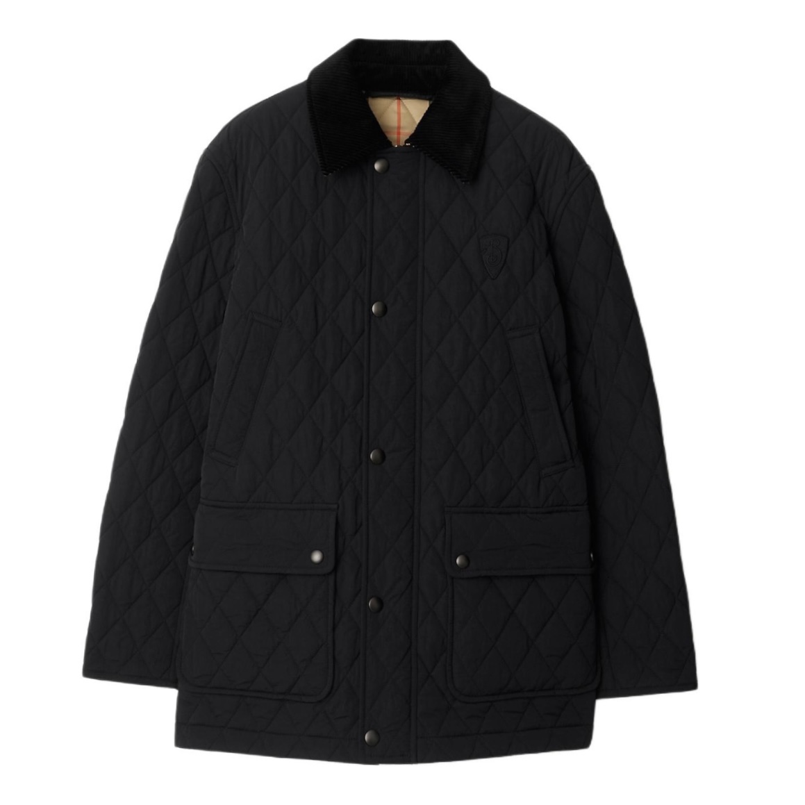 全新未使用 BURBERRY/博柏利 女士新款翻领格纹棉服外套