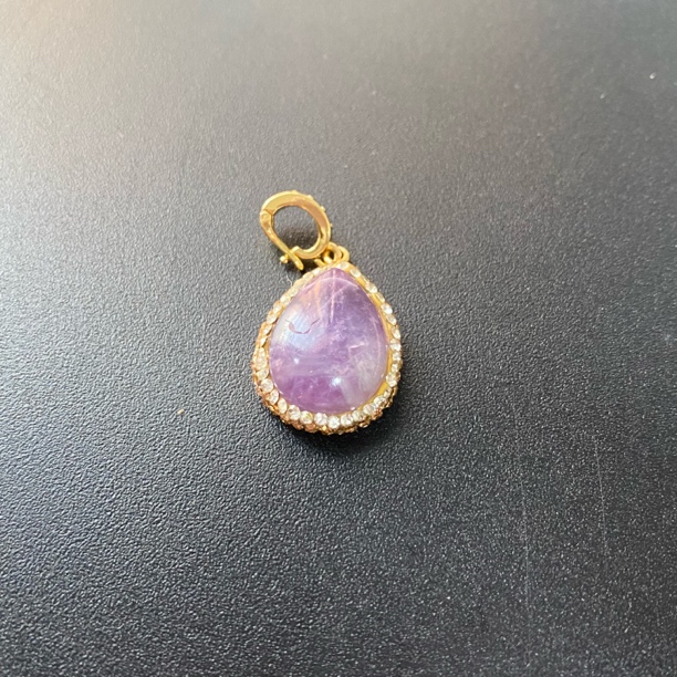 铜合金合成锆石吊坠 TTSD 紫色水滴轻奢款吊坠 1243