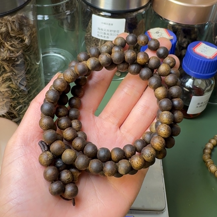 沉香手串梅****室海南紫棋树心油老料27克