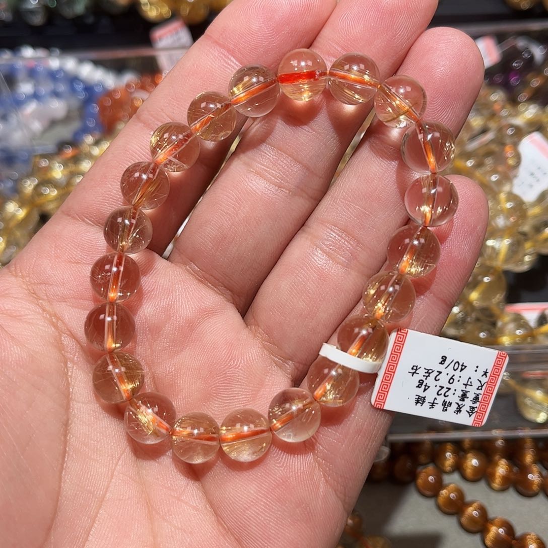 水晶手链未镶嵌金发晶手串