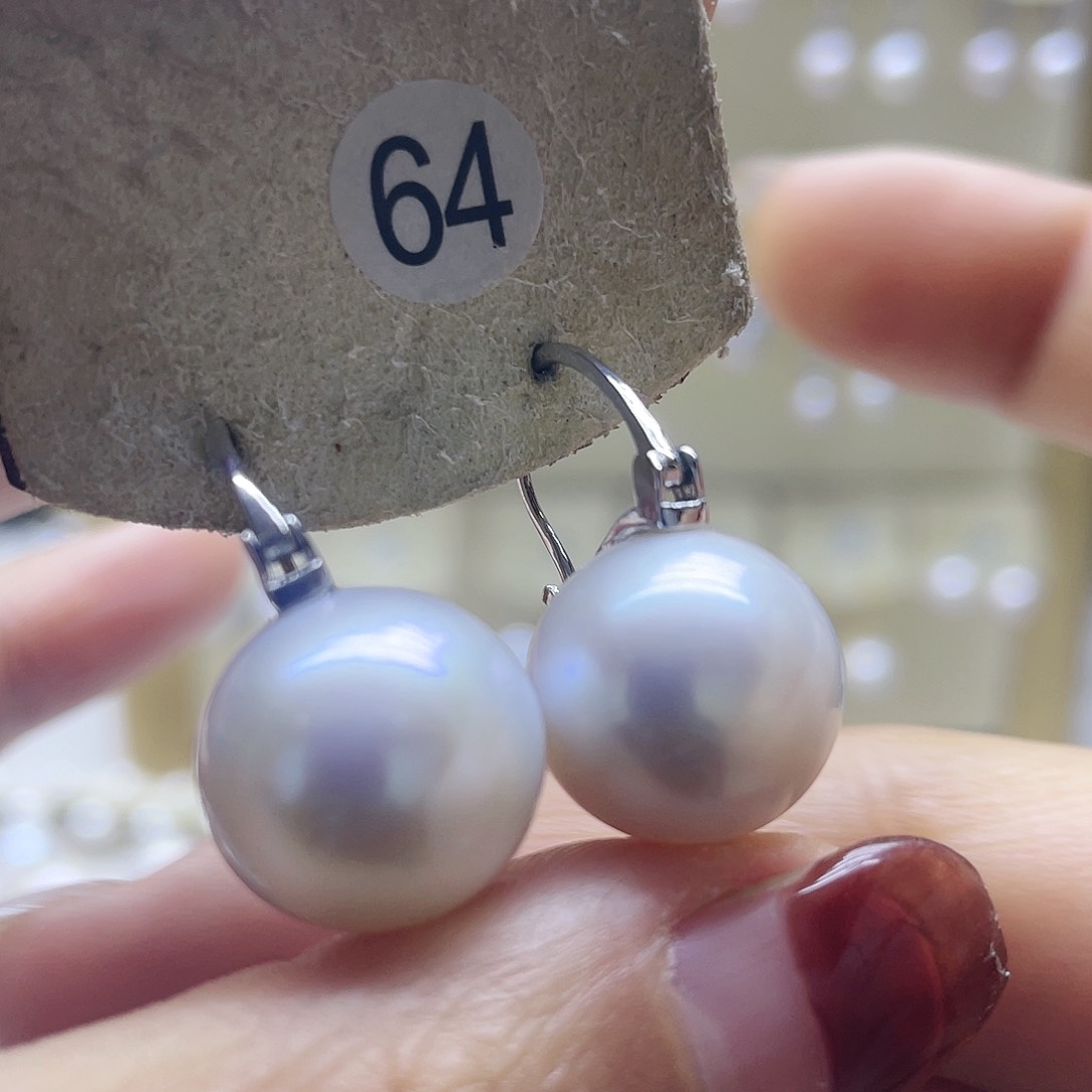 淡水珍珠耳饰银S925镶嵌