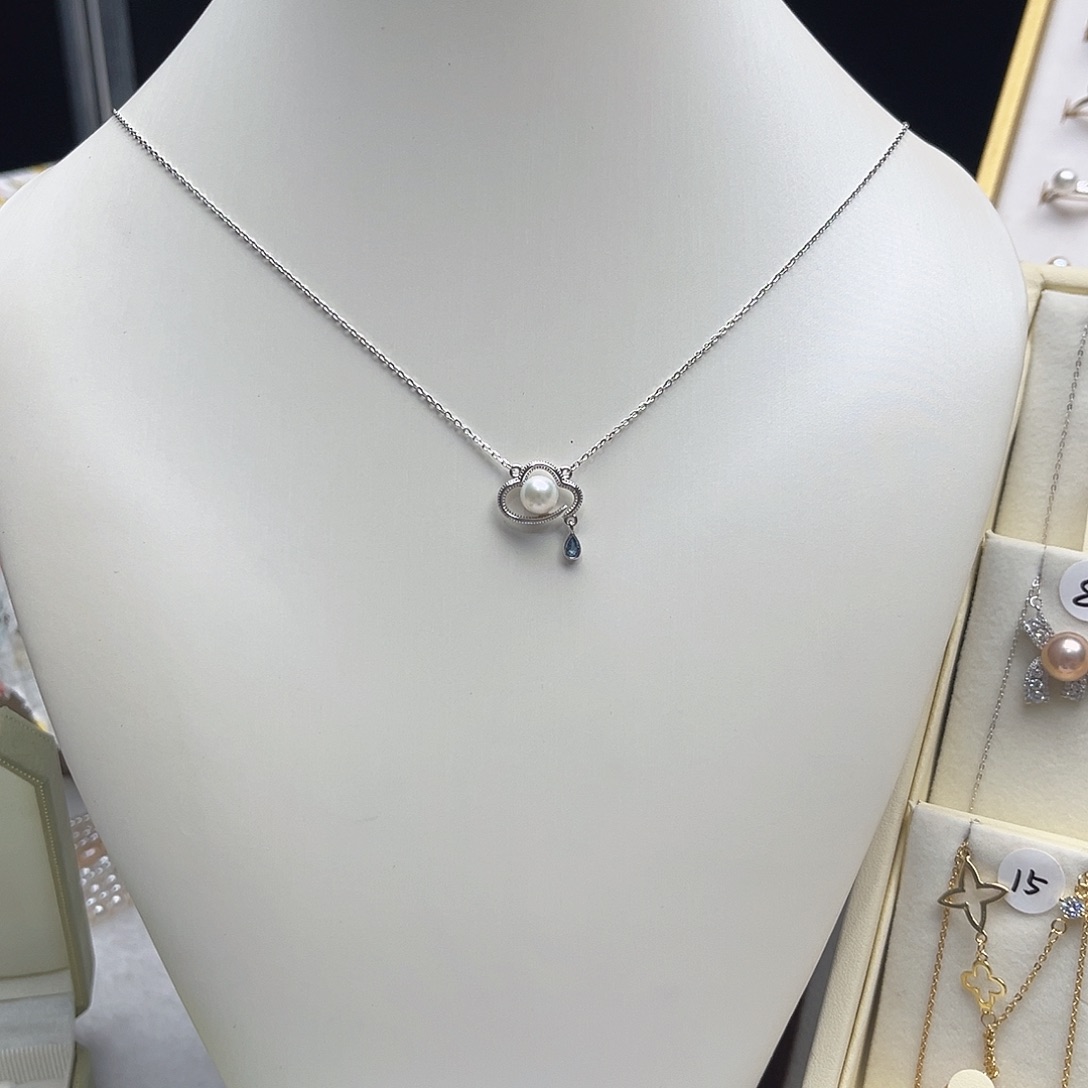 淡水珍珠银S925镶嵌套链