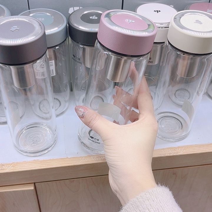 酒***愁万象品牌单层玻璃杯U379-420粉杯套