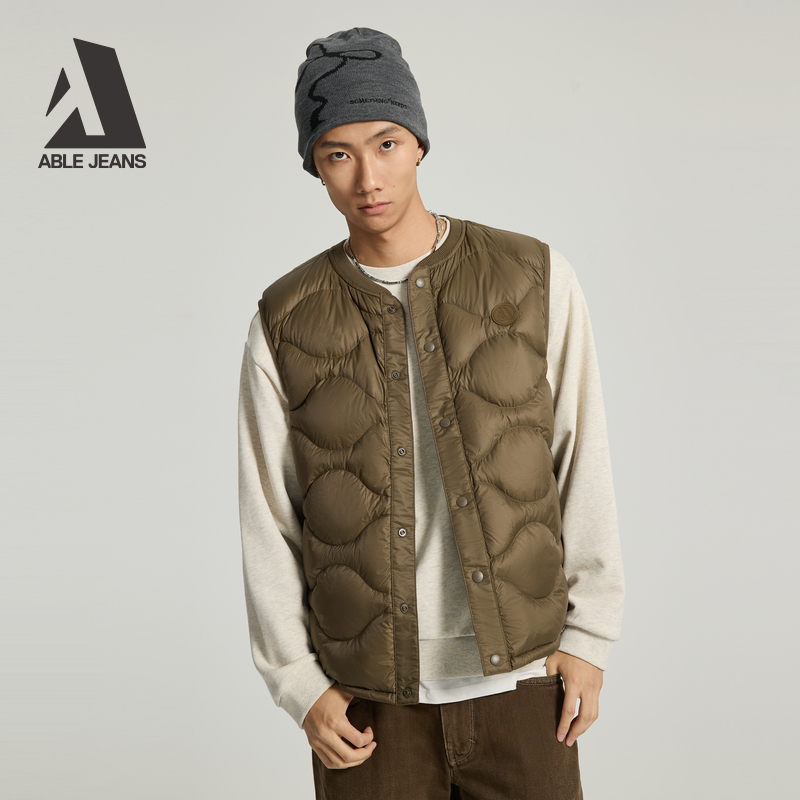 ABLE JEANS 新款衍缝经典轻薄超轻羽绒背心马甲男女同款