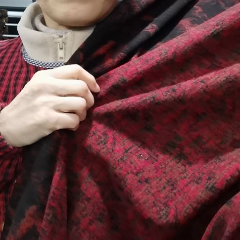 织花奥绒布料1号和红色小香风各2米