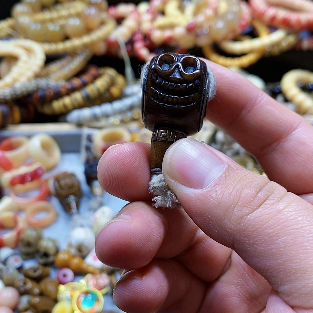 牛骨摆件牦牛骨2.6三通配饰