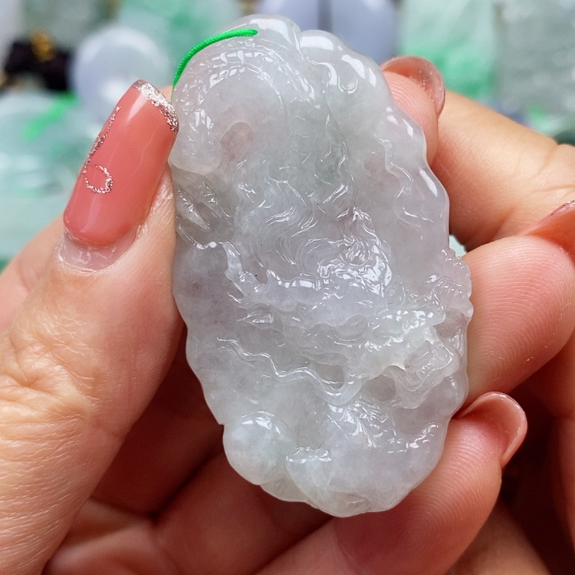 【闪购商品】翡翠颈饰未镶嵌天然翡翠A货龙牌