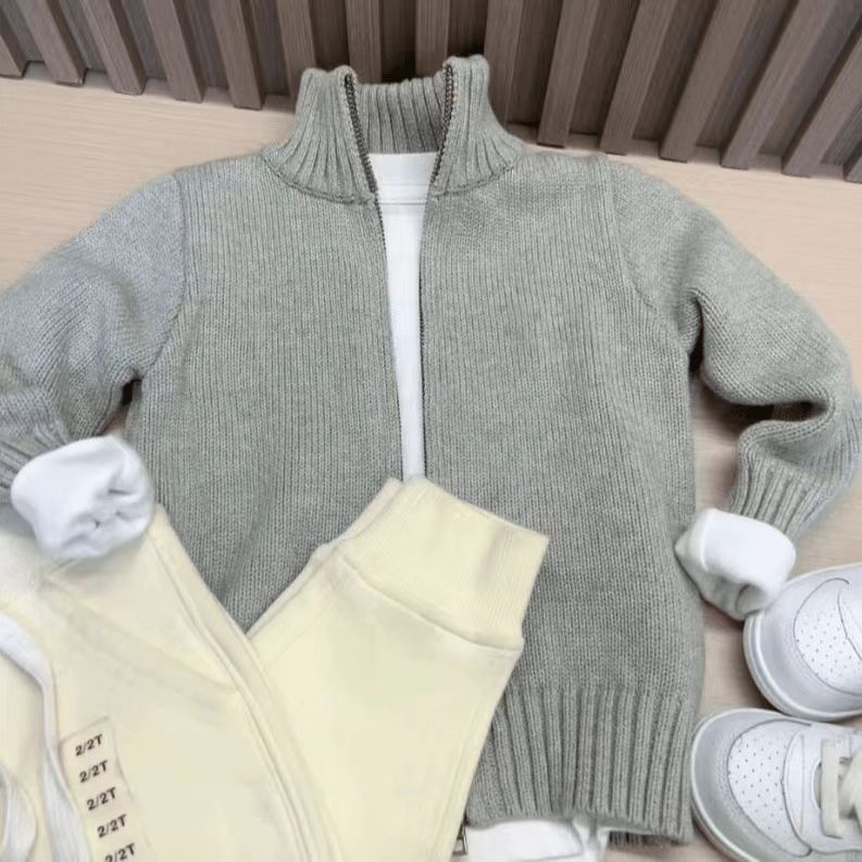 儿童中大童拉链款开衫外套